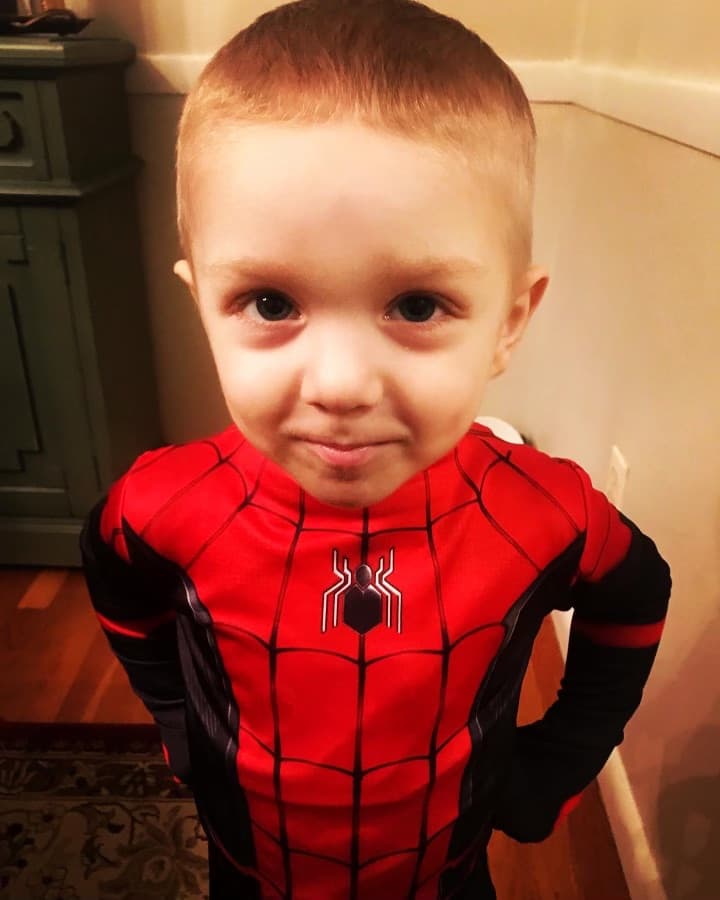 Nicholas in his Spider-Man costume — a superhero in every sense